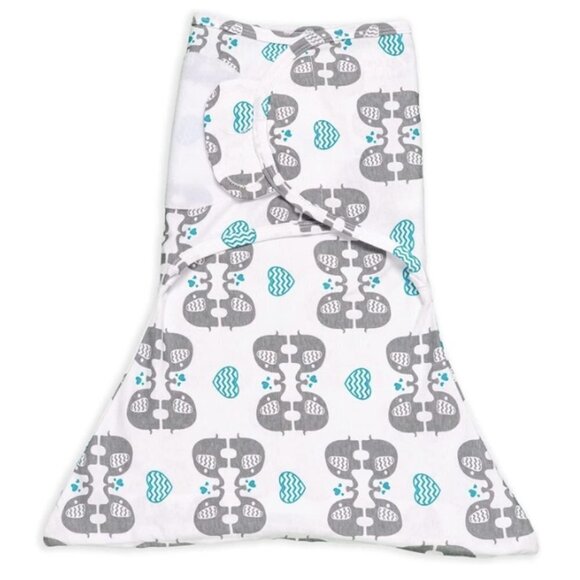 SleepingBaby Zippy Swaddle - 100% Cotton Baby Swaddle Blanket, eLOVEphant - M/L - Picture 5 of 9